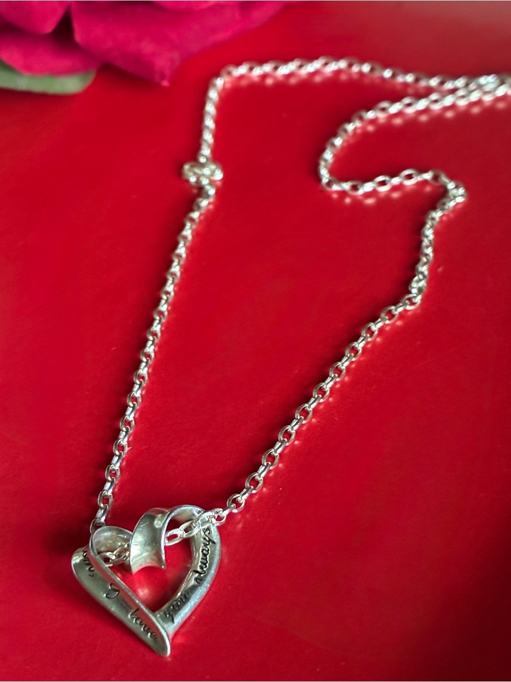 925 Sterling Silver Heart Pendant Necklace - Silver 15”